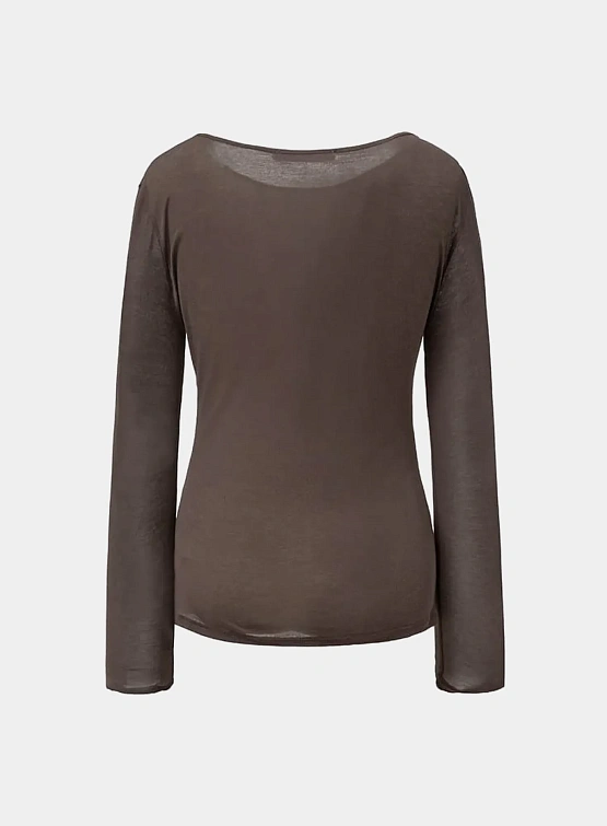 Женский лонгслив AMOMENTO Round T-Shirts Brown