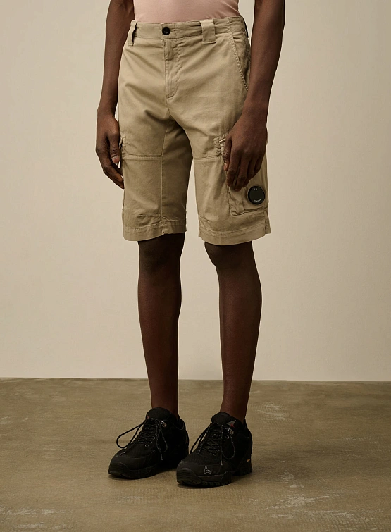 Шорты C.P. Company Stretch Sateen Cargo Vintage Khaki