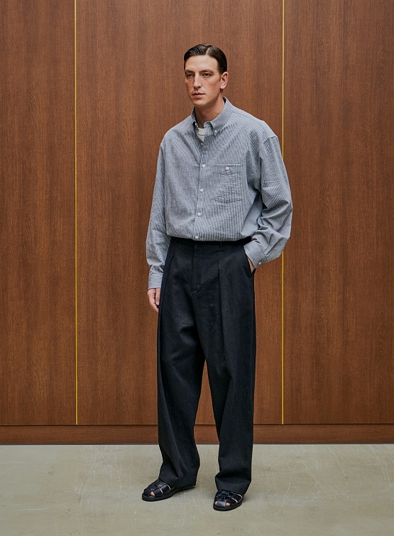 Брюки Uniform Bridge One Tuck Linen Black