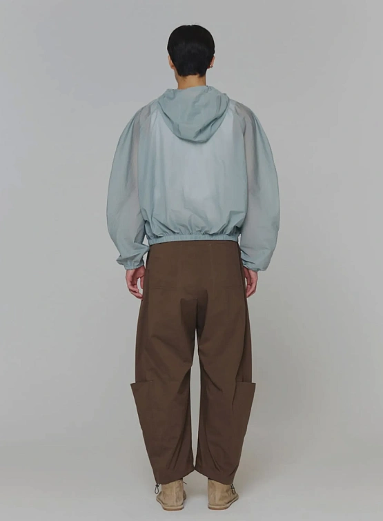 Ветровка AMOMENTO Sheer Nylon Raglan Hooded Blue