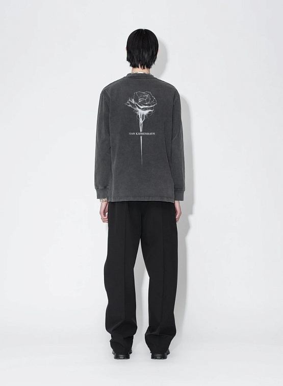 Лонгслив Han Kjøbenhavn Rose Boxy L/S Tee Dark Grey