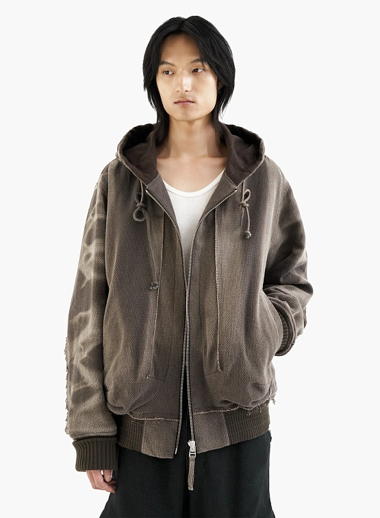 Бомбер JIYONGKIM Sun-Bleached Raw Edged Work Brown
