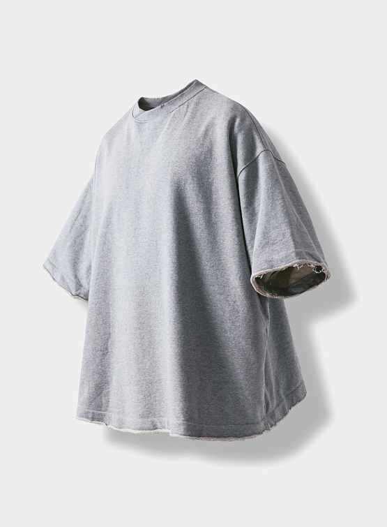 Футболка ANGLAN Valley Tuck Sweat Half Tee Melange Grey