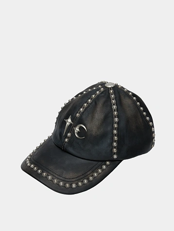 Кепка Thug Club Studded Washed Leather Black