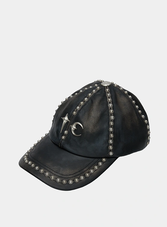 Кепка Thug Club Studded Washed Leather Black