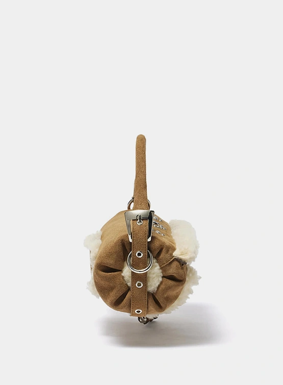 Женская сумка OPEN YY Shearling Stud Pillow Brown