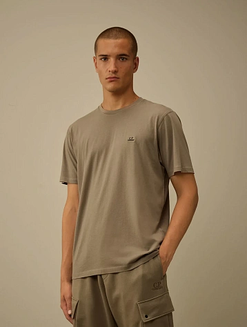 Футболка C.P. Company 30/1 Jersey Logo Patch Fallen Rock