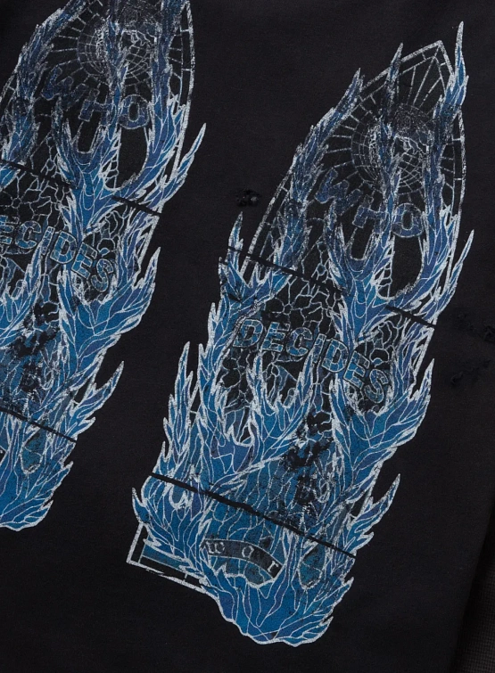 Лонгслив WHO DECIDES WAR Flame Glass Double Coal