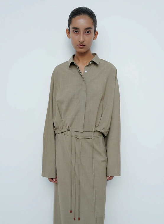 Женская рубашка LE17SEPTEMBRE Waist String Short Beige