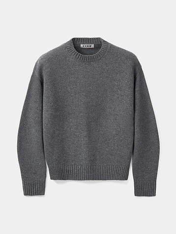 Свитер COOR Wool Cropped Crewneck Melange Grey