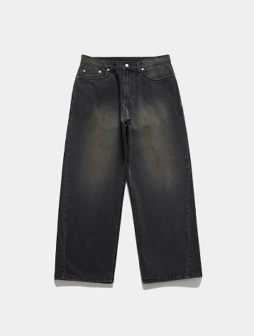 Джинсы UNAFFECTED Curved Wide Denim Black