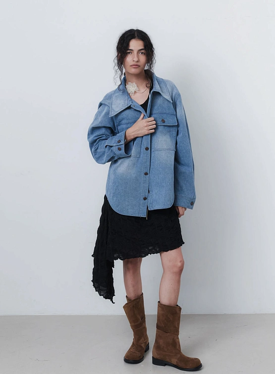 Женская рубашка EPINGLER Oversized Denim Washed Blue