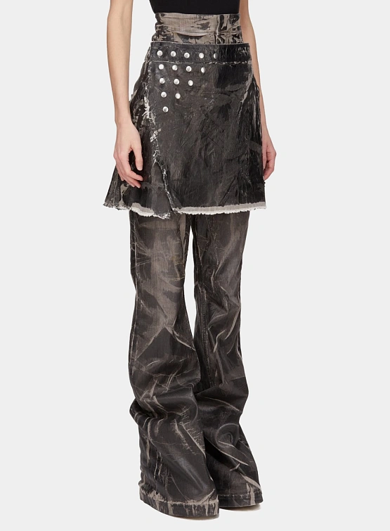 Женская юбка RICK OWENS DRKSHDW Sisysnap Washesd Foil Black