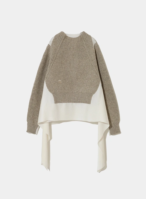 Женский свитер UNDERCOVER V-neck Ribbed Gray Beige