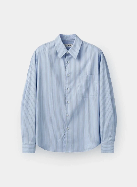 Рубашка COOR Multi-Pin Striped Oversized Shirt Blue