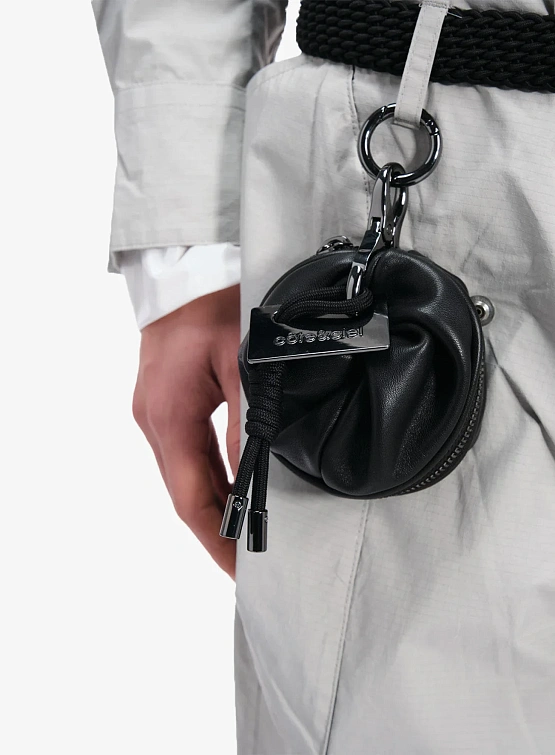 Ключница COTE&CIEL Keychain Aóos Nano Alias Leather Agate Black