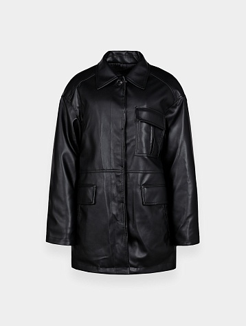 Женская куртка System Studios Fake Leather Padded Black