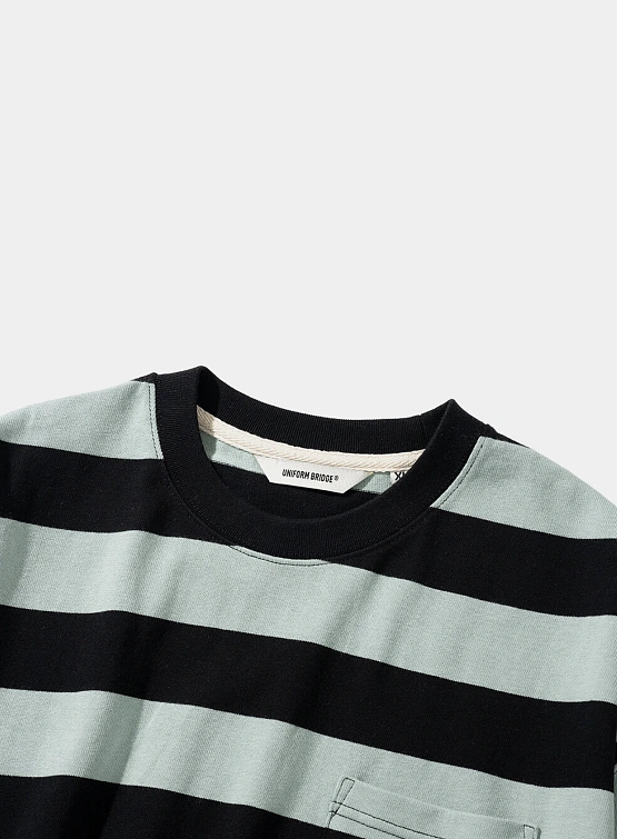 Лонгслив Uniform Bridge Naval Stripe Pocket L/S Tee Mint