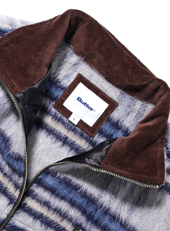 Овершот Butter Goods Hairy Plaid Lodge Jacket Navy Овершоты Butter