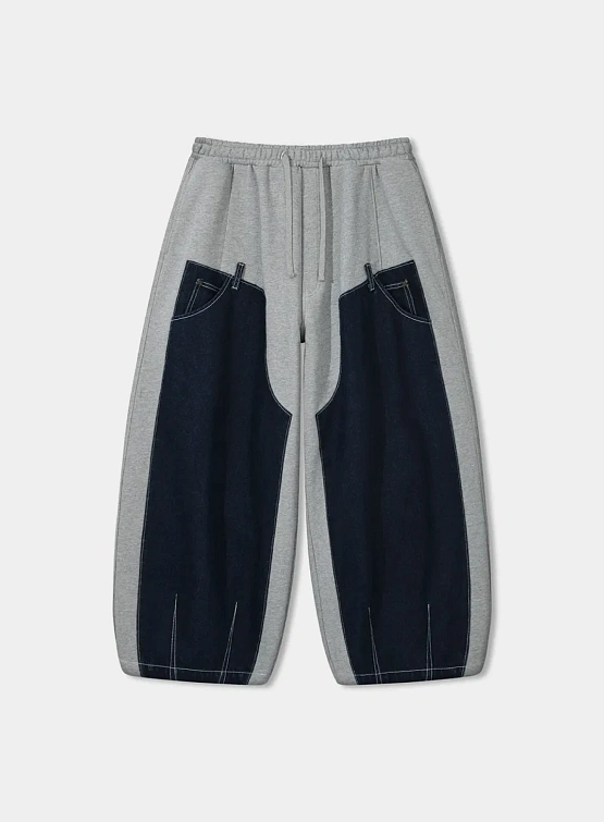 Брюки ANGLAN Denim Double Sweat Balloon Melange Grey