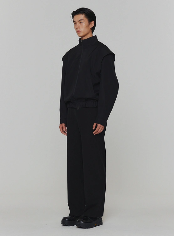 Брюки AMOMENTO Back Banding Straight Pants Black