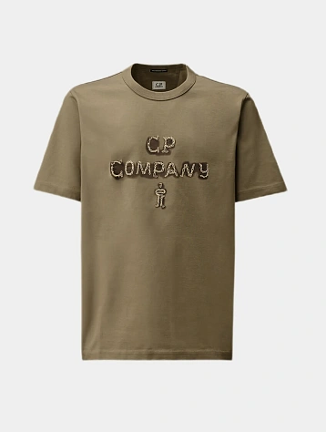 Футболка C.P. Company Mercerized 30/2 Jersey Twisted Logo Fallen Rock