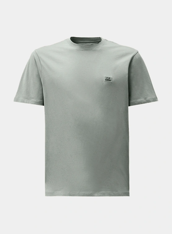 Футболка C.P. Company 30/1 Jersey Logo Patch Blue Fox