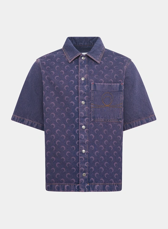 Рубашка Marine Serre Moon Laser Denim Workwear Lavender