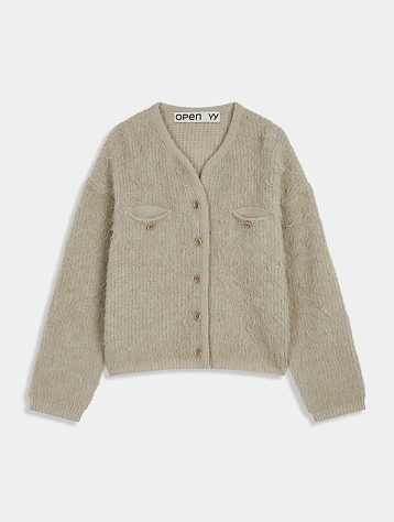 Женский кардиган OPEN YY Shaggy Cardigan Beige