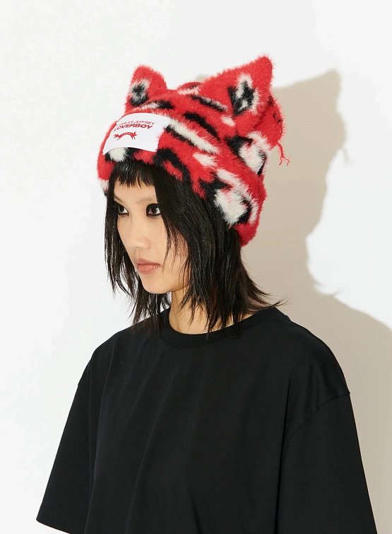 Шапка Charles Jeffrey Loverboy Fluffy Chunky Ears Red