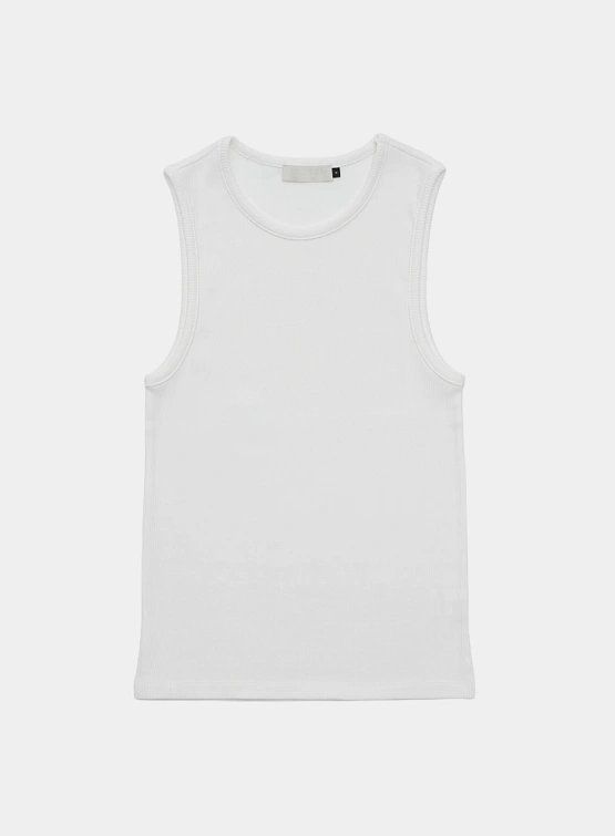 Топ AMOMENTO Round Neck Sleeveless Top White