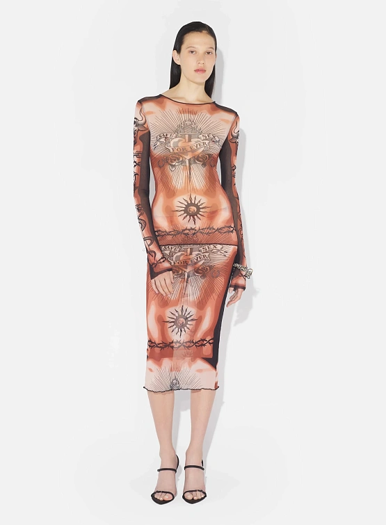 Лонгслив Jean Paul Gaultier Re-Edition: "Safe Sex Tattoo" Nude/Brown/Black