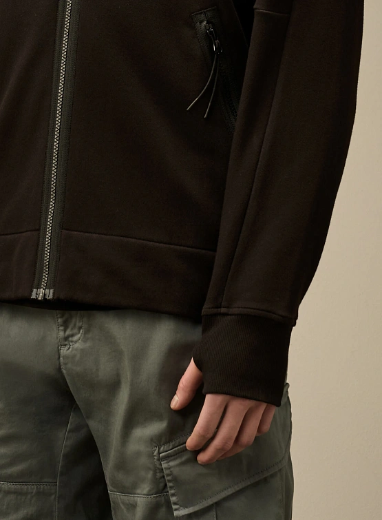 Зип-худи C.P. Company Diagonal Raised Fleece Goggle Black