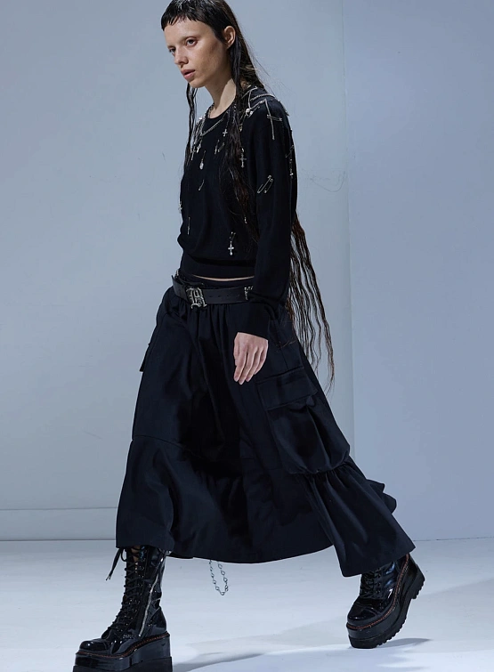 Женская юбка R13 Gathered Cargo Skirt Black