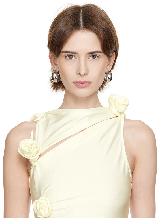 Серьги Coperni Logo Earrings Silver