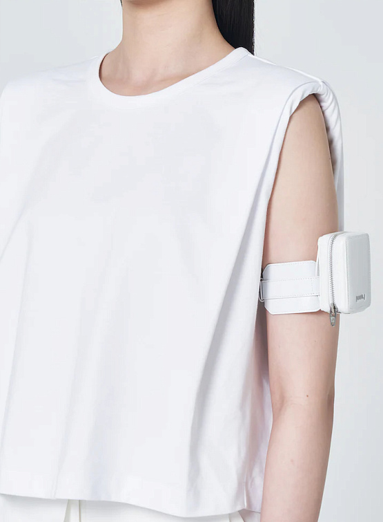 Женский топ JUUN.J Basic Shoulder Pad Sleeveless White