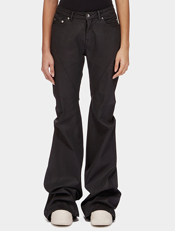 Женские брюки RICK OWENS Drkshdw Bias Bootcut Black Wax