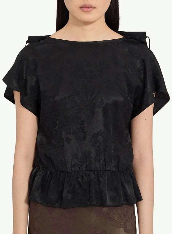 Женский топ MM6 Maison Margiela Jacquard Black