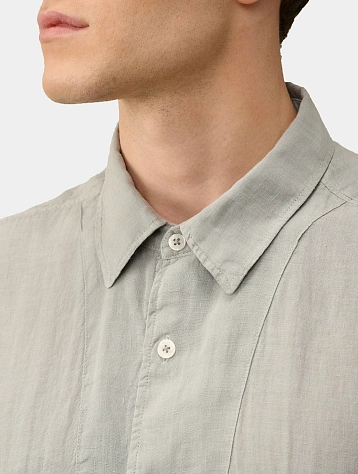 Рубашка C.P. Company Linen Short Sleeved Shirt Drizzle Grey