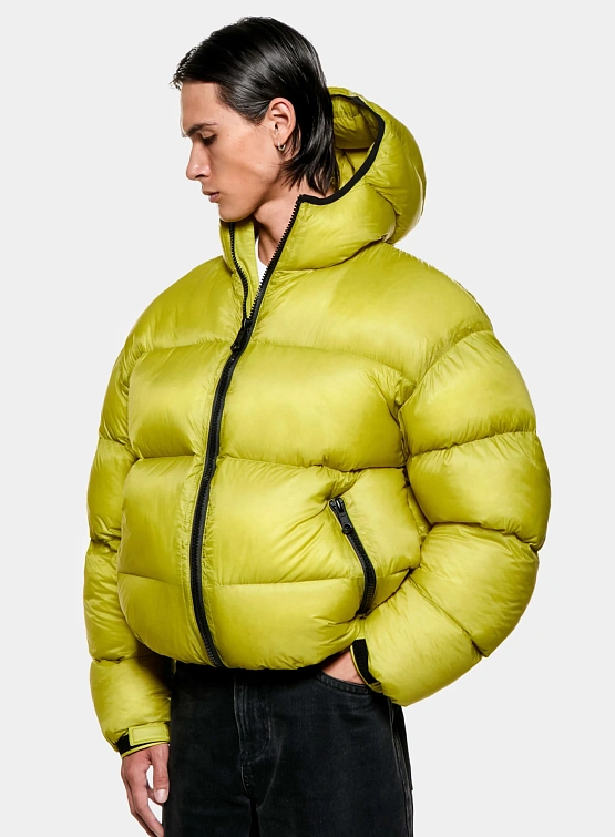 Пуховик MKI MIYUKI ZOKU Translucent Hooded Bubble Chartreuse