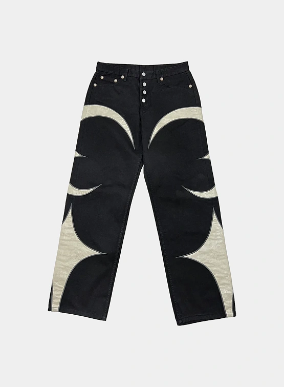 Джинсы Thug Club TC Leather Washing Denim Black White