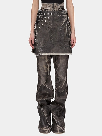 Женская юбка RICK OWENS DRKSHDW Sisysnap Washesd Foil Black