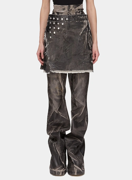 Женская юбка RICK OWENS DRKSHDW Sisysnap Washesd Foil Black