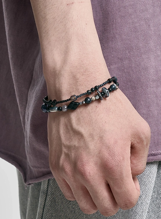 Браслет AJOBYAJO Black Light Beads Layered