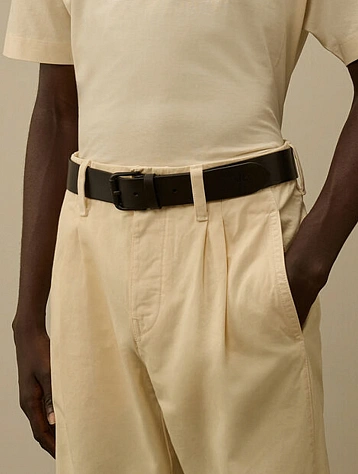 Ремень C.P. Company Leather Logo Black