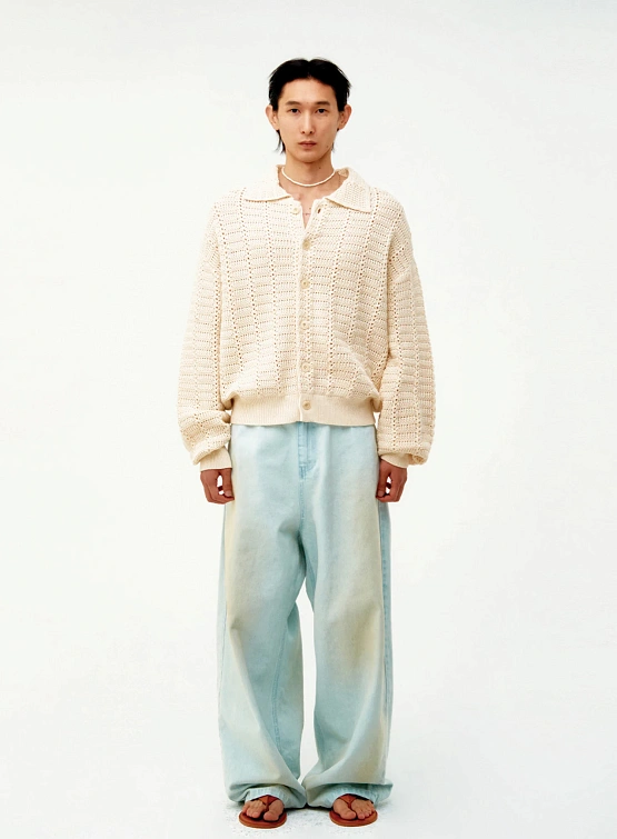 Джинсы COOR Wide-Leg Dyed Washing Ice Blue