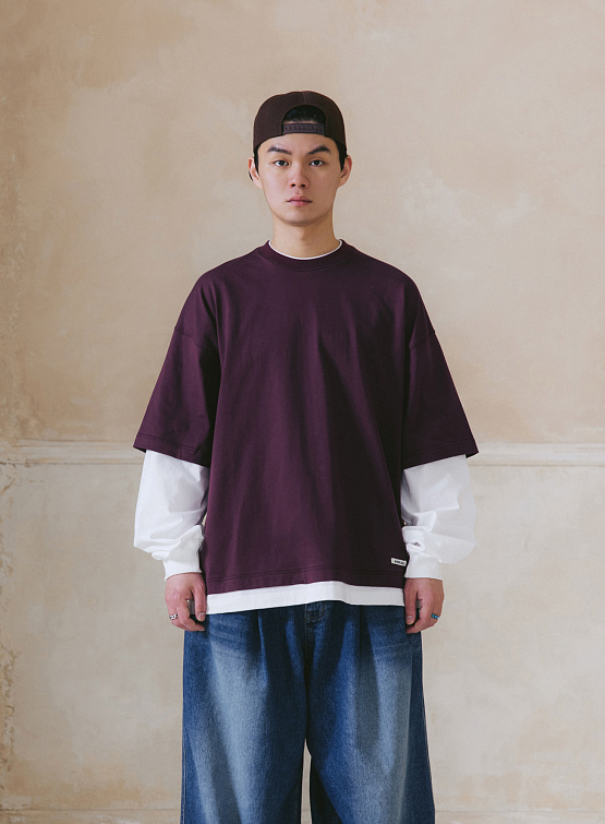 Лонгслив ANGLAN Round Layering Long Sleeve Burgundy