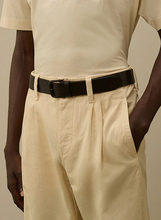 Ремень C.P. Company Leather Logo Black