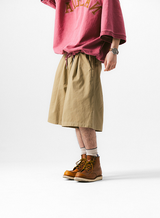Шорты ANGLAN Twill Tuck Belt Wide Half Pants Beige