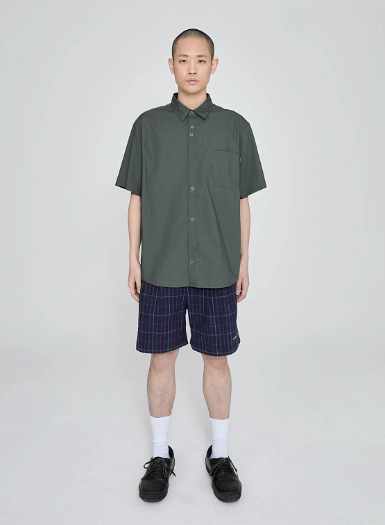 Шорты YESEYESEE Crinkled Fabric Check Blue